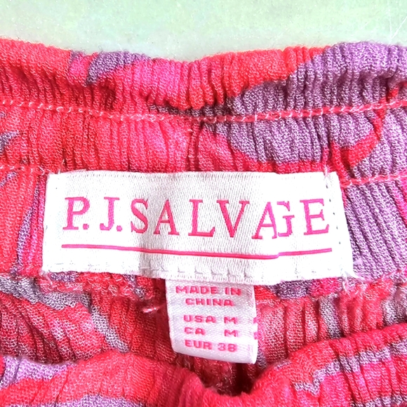 NWT P.J. Salvage Tranquil Palms cami (L) & shorts (M) set in lilac/fuschia - Picture 13 of 14